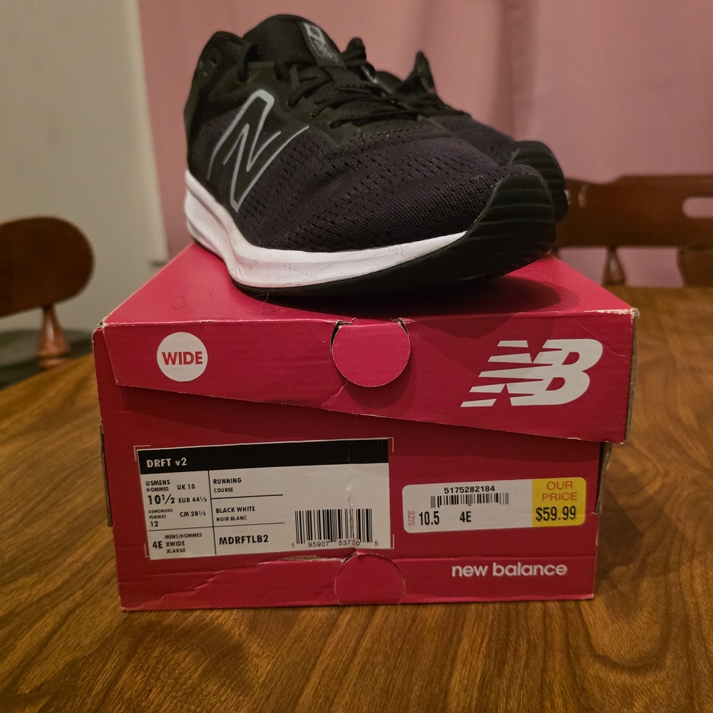 New Balance Black and White Athletic Shoes